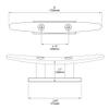 Boat Cleats Stainless Steel Boat Cleat 6 Inch 316 Stainless Steel Boat Cleats Flat Top Open Base Cleat Boat Dock Cleats 6 Inch Boat Rope Cleat Boat Mooring Cleat pack of 2 view 3