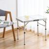 Folding Camp Table Small, 24''L x16''W with Adjustable Height Legs, Indoor Outdoor Lightweight Portable Aluminum Dining Table for Picnic Camping 2-Feet2 Heights 10"/19" view 2