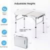 Folding Camp Table Small, 24''L x16''W with Adjustable Height Legs, Indoor Outdoor Lightweight Portable Aluminum Dining Table for Picnic Camping 2-Feet2 Heights 10"/19" view 4
