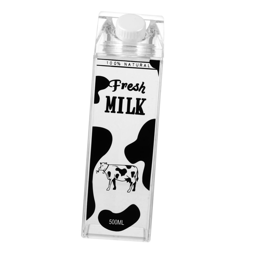 Cabilock Plastic Water Bottle, 500ml, Cow Printed, Portable for Outdoor Sports Travel Camping