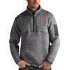 Antigua Men's Charcoal Chicago Bears Fortune Quarter-Zip Pullover Jacket view 1