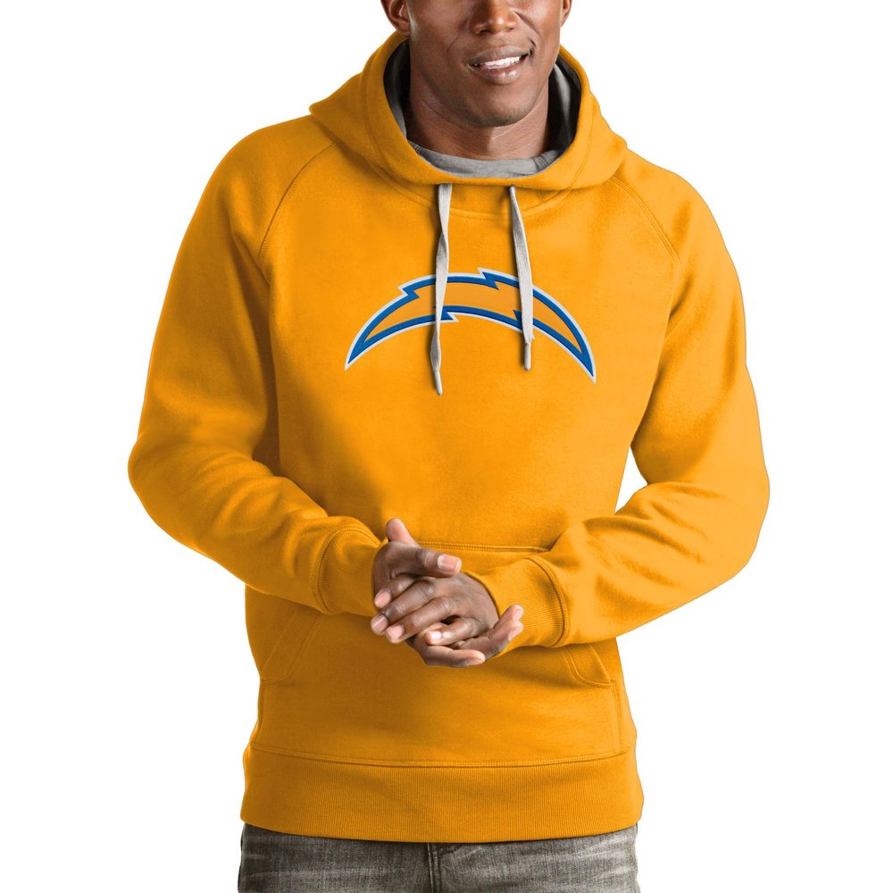 Antigua Men's Gold Los Angeles Chargers Victory Pullover Hoodie