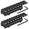 LONSEL Dovetail to Picatinny Rail Adapter 11mm Dovetail to 21mm Picatinny Rail Convert Mount - Low Profile Scope Riser Rail Adaptor - Base Mount 3/8" to 7/8" Converter (2 Pack) view 1