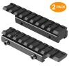 LONSEL Dovetail to Picatinny Rail Adapter 11mm Dovetail to 21mm Picatinny Rail Convert Mount - Low Profile Scope Riser Rail Adaptor - Base Mount 3/8" to 7/8" Converter (2 Pack) view 2