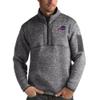 Antigua Men's Charcoal Buffalo Bills Fortune Quarter-Zip Pullover Jacket view 1