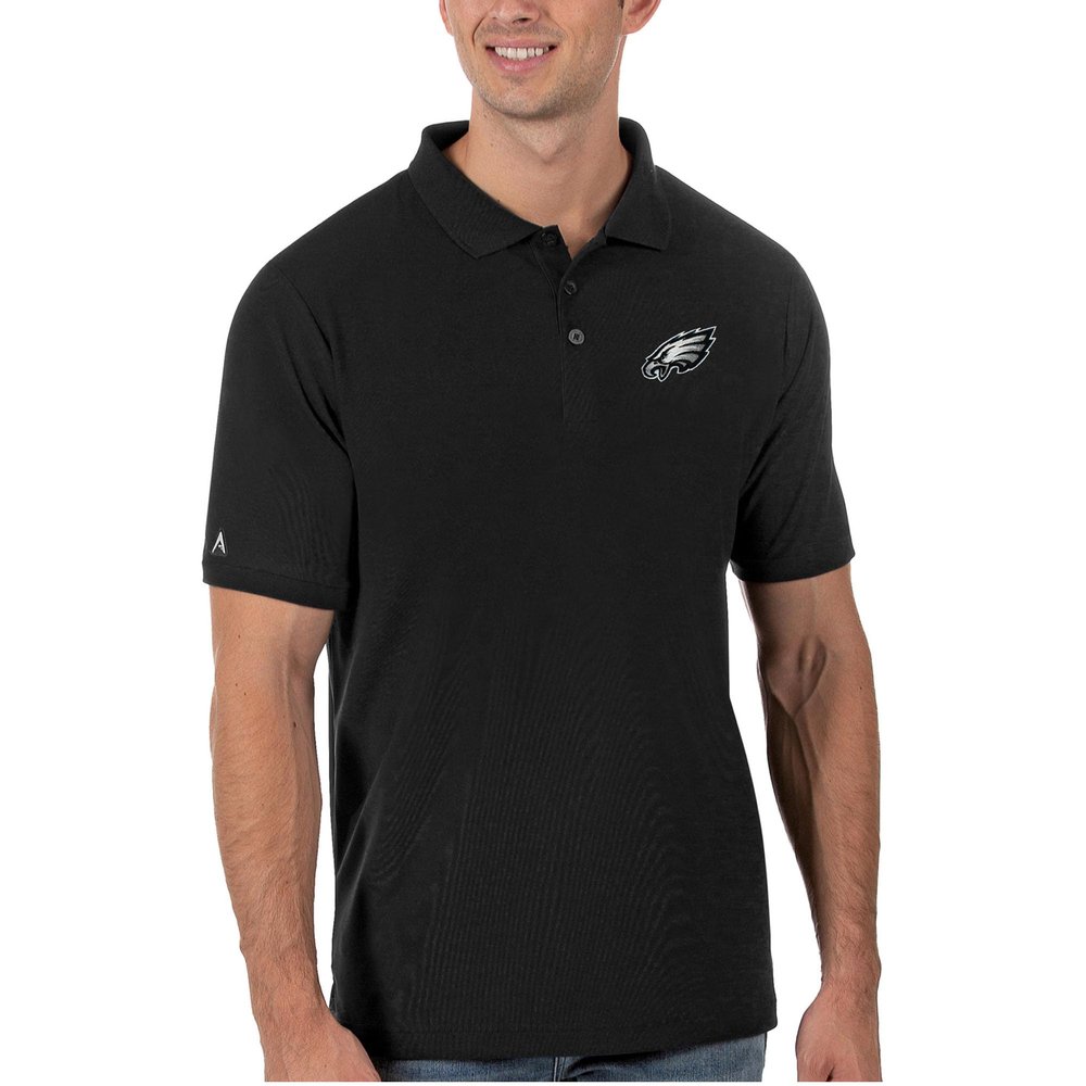 Antigua Men's Black Philadelphia Eagles Legacy Pique Polo