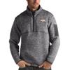 Antigua Men's Charcoal Denver Broncos Fortune Quarter-Zip Pullover Jacket view 1