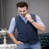 Mens Suit Vest Waistcoat Tweed Retro V Neck Wool Herringbone for Prom view 4