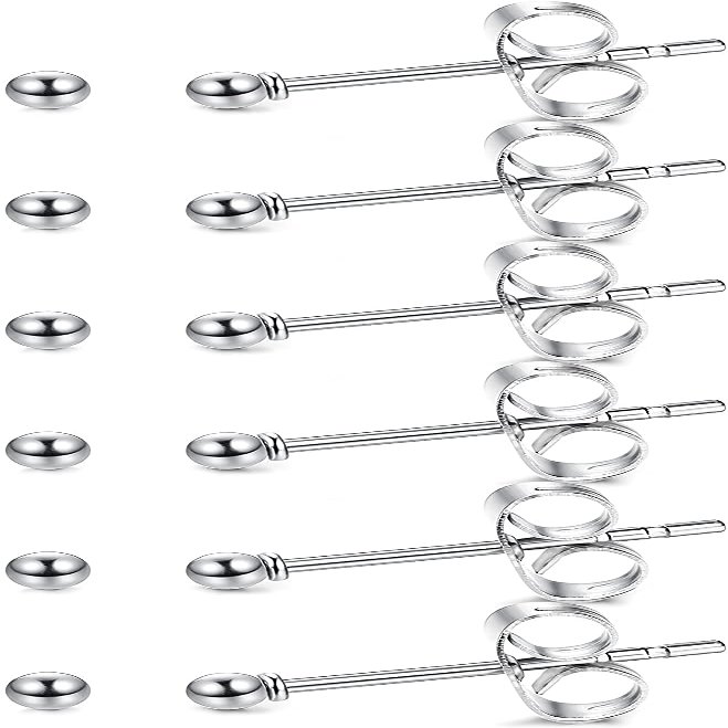 12Pcs 2MM Tiny Dot Stud Earrings, 20G Hypoallergenic Surgical Steel Small Silver Cartilage Helix Piercing Jewelry, Micro Stacked Stud Earring, Mini Ball Post Earrings Set for Multiple Hole Piercing
