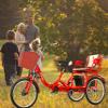 Tricycle Adult Folding Bicycle Comfortable seat 3 Wheel Bicycle Rear Enlarged Vegetable Basket Double Chain 20inch Shock Absorber Front Fork for Parents and Children Maximum Load 440lbs (Red) view 3