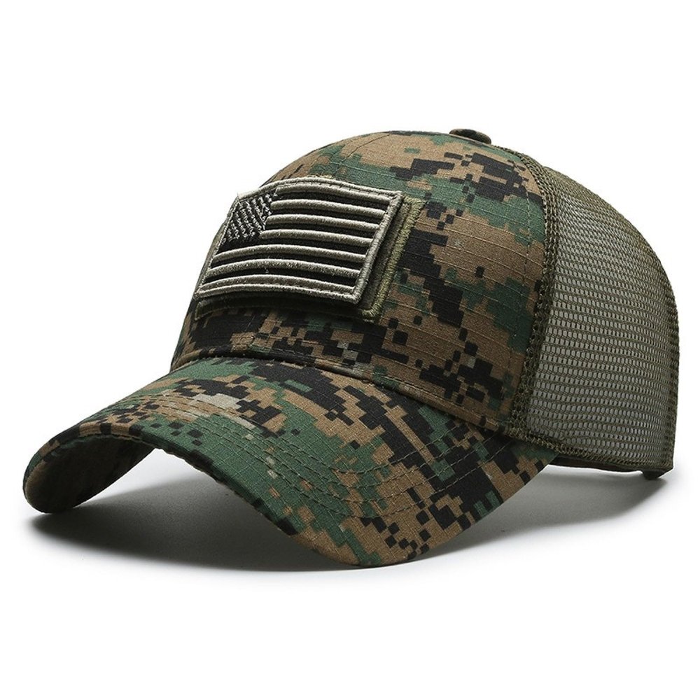 VOASTEK Adjustable Plain American Flag Hats Men Women Perfect for Running and Workouts