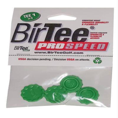 BirTee Pro Golf Tees - Size #1 (1/4") Individual Size Pack - 4 Tees Per Pack. Winter/Mat/Simulator Tees (Green)