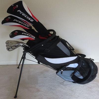 New Mens Golf Set Complete Driver, Fairway Wood, Hybrid, Irons, Putter, Clubs, Stand Bag Regular Flex