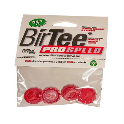 BirTee Pro Golf Tees - Size #1 (1/4") Individual Size Pack - 4 Tees Per Pack. Winter/Mat/Simulator Tees (Red)