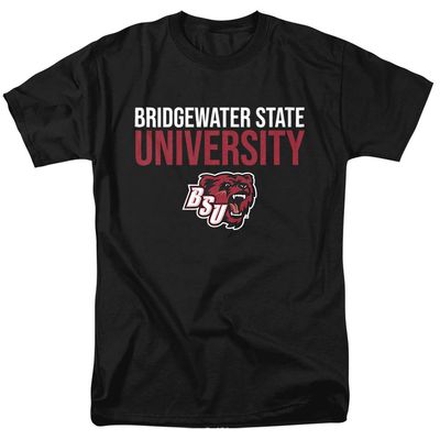 Bridgewater State University Official Stacked Unisex Adult T-Shirt, Black, 5X-Large