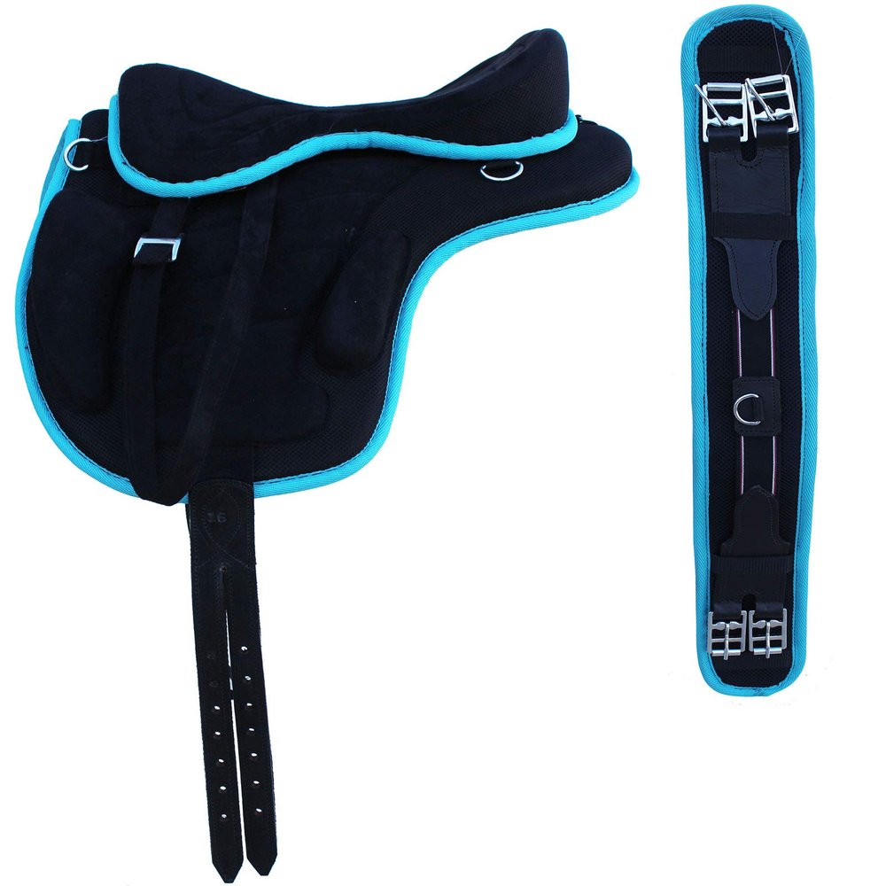 CHALLENGER 14" English Horse Polo Synthetic Treeless Lightweight Saddle Stirrups 80209TR