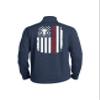 Psych Emergency Distressed American Flag Port Authority Custom Zip Up Crew Jacket view 1