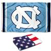College Flags & Banners Co. North Carolina Tar Heels Court Stripes Flag and USA 3x5 Flag Set view 1