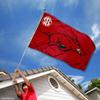 College Flags & Banners Co. University of Arkansas SEC Logo Flag and USA 3x5 Flag Set view 3