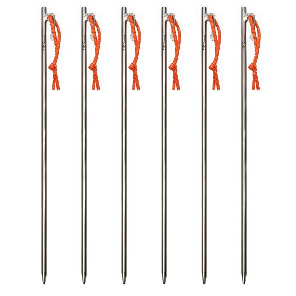 TiTo Titanium Tent Pegs Stakes Lightweight Snowfield Grassland Heavy Duty Tent Nails for Outdoor Camping Hiking and Plant Support Garden Stakes 4pcs/6pcs (8400mm-6pcs)