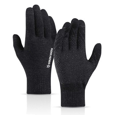 FUFU Gloves Cycling Gloves Winter, Warm Touchscreen Running Gloves for Men/Women, Non-Slip Full Finger Mountain Bike Gloves