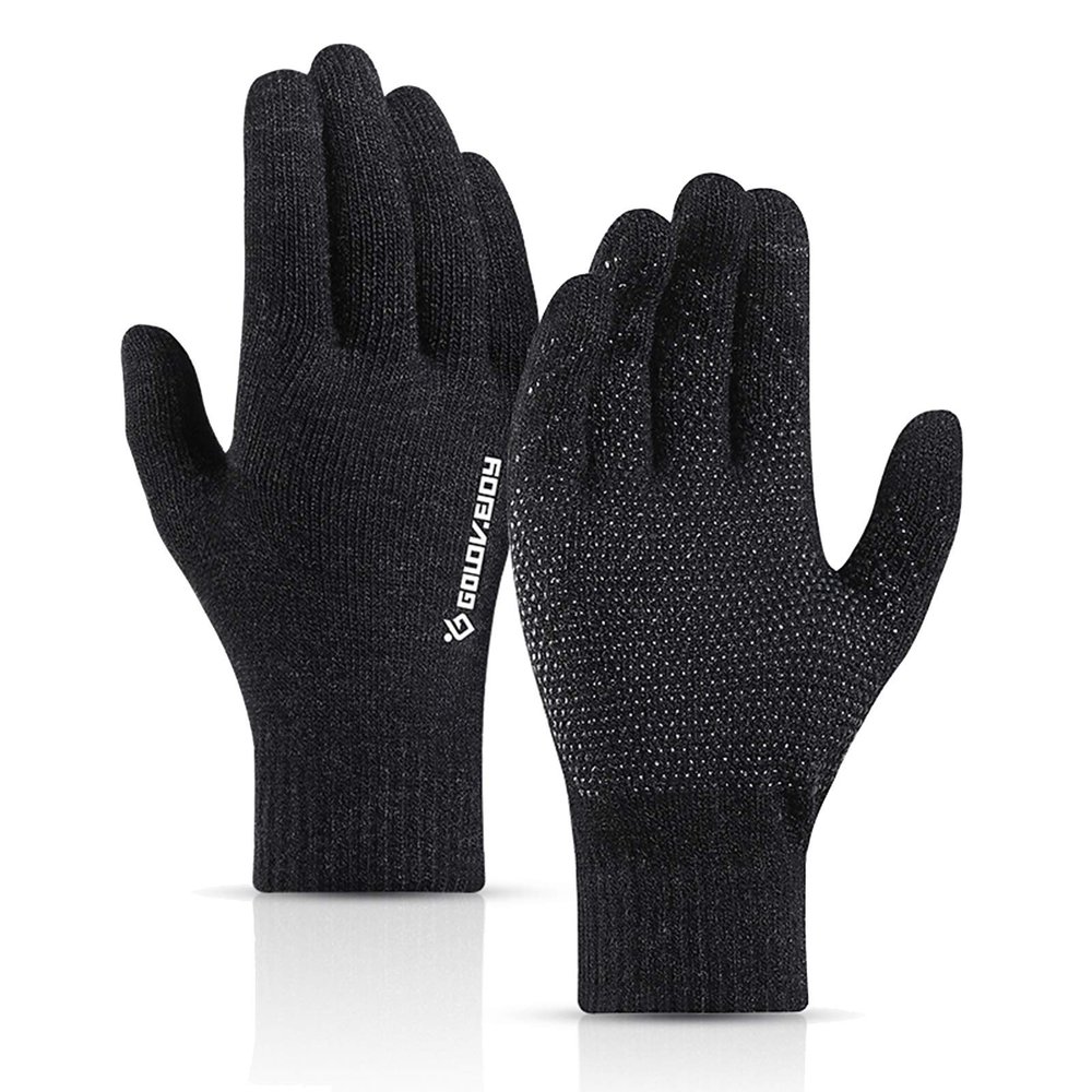 FUFU Gloves Cycling Gloves Winter, Warm Touchscreen Running Gloves for Men/Women, Non-Slip Full Finger Mountain Bike Gloves