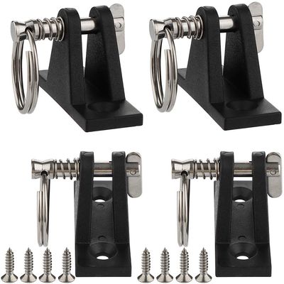 4 Pack Marine Grade Nylon Bimini Top 90Plastic Deck Hinge with Pin and Ring, 316 Stainless Steel, Free Installation Screws