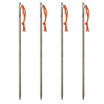 TiTo Titanium Tent Pegs Stakes Lightweight Snowfield Grassland Heavy Duty Tent Nails for Outdoor Camping Hiking and Plant Support Garden Stakes 4pcs/6pcs (8400mm-4pcs)
