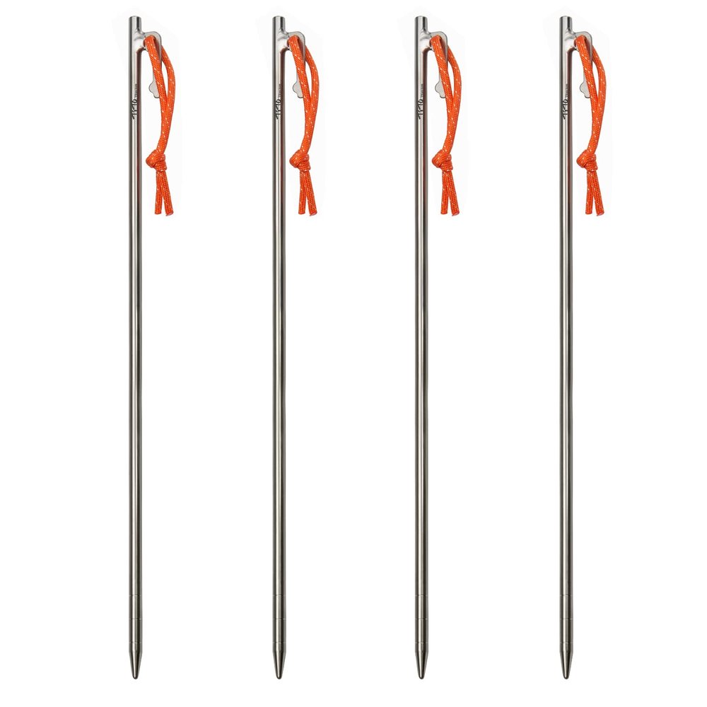 TiTo Titanium Tent Pegs Stakes Lightweight Snowfield Grassland Heavy Duty Tent Nails for Outdoor Camping Hiking and Plant Support Garden Stakes 4pcs/6pcs (8400mm-4pcs)