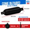 BTG Gear Set of 2 Pack 6.5" Inflatable Large Boat Fenders Bumpers for Docking w/Free 6 ft Fender Lines & Pump (Black) view 2