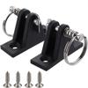 2 Pack Marine Grade Nylon Bimini Top 90Plastic Deck Hinge with Pin and Ring, 316 Stainless Steel, Free Installation Screws view 1