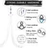 SKYPHAROS 11 Yards Aerial Silks Yoga Swing Set - Aerial Yoga Hammock Kit Anti-Gravity Flying for Fitness, Low/Non Stretch Nylon Tricot Fabric Hardware Included for Dance view 2