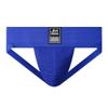 JOCKMAIL Athletic Supporter Underwear with 3" Waistband Gym Workout Strap Brief Men Thong (M, Blue) view 1