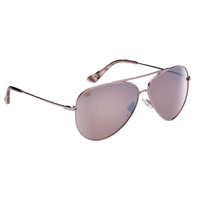Flying Fisherman Crew Polarized Pilot Sunglasses, Rose Gold Frame/Copper-Silver Mirror Lens, Medium