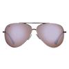 Flying Fisherman Crew Polarized Pilot Sunglasses, Rose Gold Frame/Copper-Silver Mirror Lens, Medium view 2