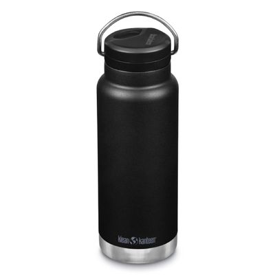 Klean Kanteen TKWide Insulated Bottle  Twist Cap, Steel Straw  Workouts/Sports  Black 32 oz