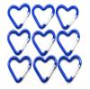 Pack 100 Heart Shaped Aluminum Alloy Keychain Clip Carabiner Hook Key Holder by ONDEPOT (Blue Heart Clip) view 1