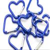 Pack 100 Heart Shaped Aluminum Alloy Keychain Clip Carabiner Hook Key Holder by ONDEPOT (Blue Heart Clip) view 3