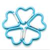 Pack 100 Heart Shaped Aluminum Alloy Keychain Clip Carabiner Hook Key Holder by ONDEPOT (Light Blue Heart Clip) view 2