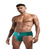 JOCKMAIL Athletic Supporter Underwear with 3" Waistband Gym Workout Strap Brief Men Thong (L, Green) view 2
