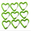 Pack 100 Heart Shaped Aluminum Alloy Keychain Clip Carabiner Hook Key Holder by ONDEPOT (Green Heart Clip) view 1