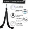 SKYPHAROS 11 Yards Aerial Silks Yoga Swing Set - Aerial Yoga Hammock Kit Anti-Gravity Flying for Fitness, Low/Non Stretch Nylon Tricot Fabric Hardware Included for Dance view 2