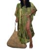 Bsubseach Kaftan Dresses for Women 2025 Plus Size Swimsuit Cover Up Tie Dye Caftan Maxi Dress Loungewear C-Green view 1