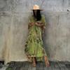 Bsubseach Kaftan Dresses for Women 2025 Plus Size Swimsuit Cover Up Tie Dye Caftan Maxi Dress Loungewear C-Green view 3