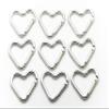 Pack 100 Heart Shaped Aluminum Alloy Keychain Clip Carabiner Hook Key Holder by ONDEPOT (Silver Heart Clip) view 1