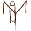 Showman Leather Browband Headstall & Breast Collar Set wBeaded Southwest Design ,Average Full Size Horse view 1