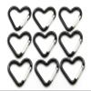Pack 100 Heart Shaped Aluminum Alloy Keychain Clip Carabiner Hook Key Holder by ONDEPOT (Black Heart Clip) view 1