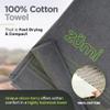 Zumi 100% Cotton Quick Dry Large Travel Towel - Soft, Thin, Compact, Highly Absorbent, Lightweight Camping Towel for Beach, Gym, Bath, Shower, Swimming, Dorm, RV - Gray view 2