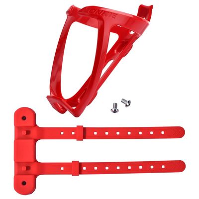 ZONKIE Bicycle Bottle Cages, Plastic Bike Bottle Holder with Cage Mounting Base (Red)