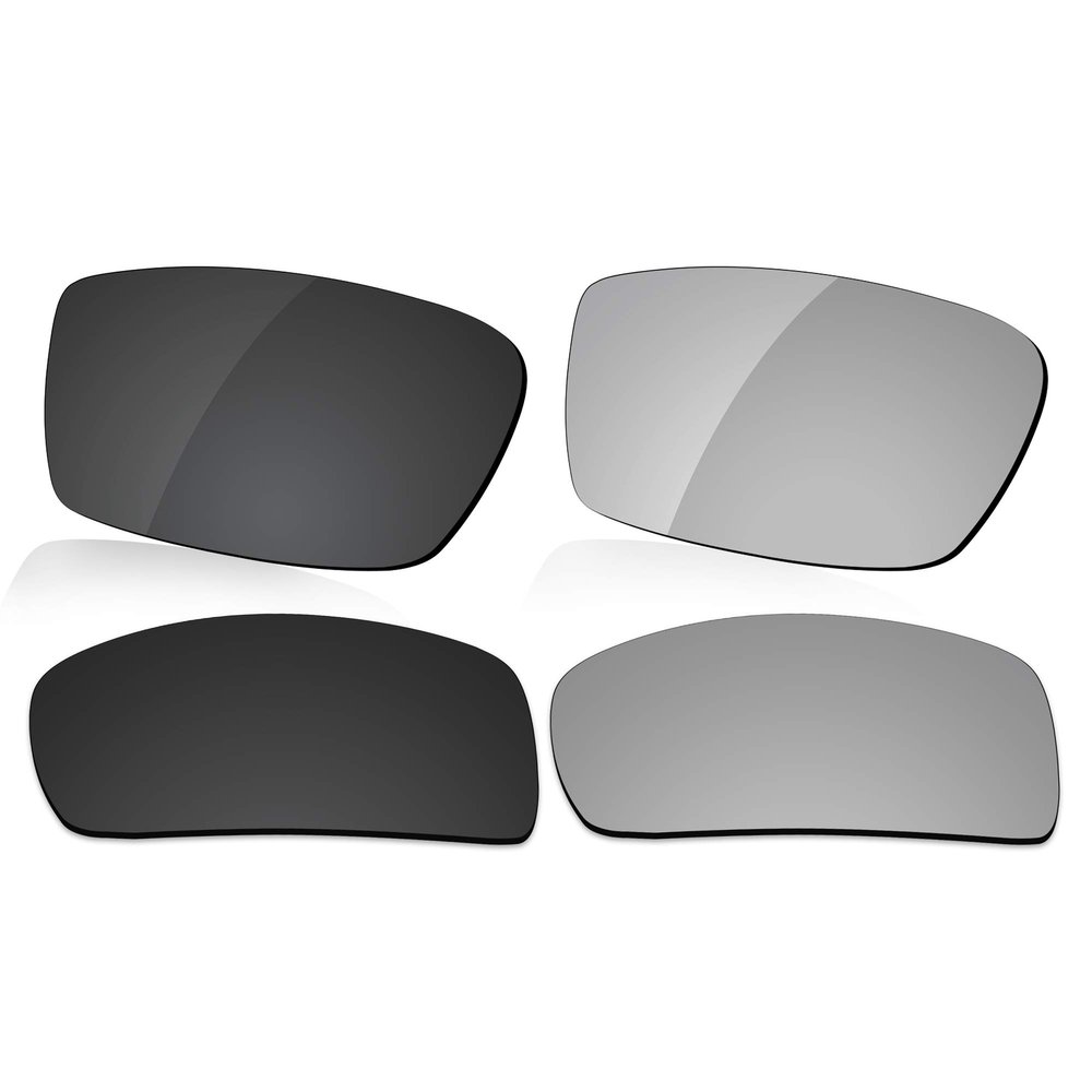 LenzReborn Polarized Lens Replacement for Oakley Canteen 2006 Sunglass - Dark Black+Silver Grey